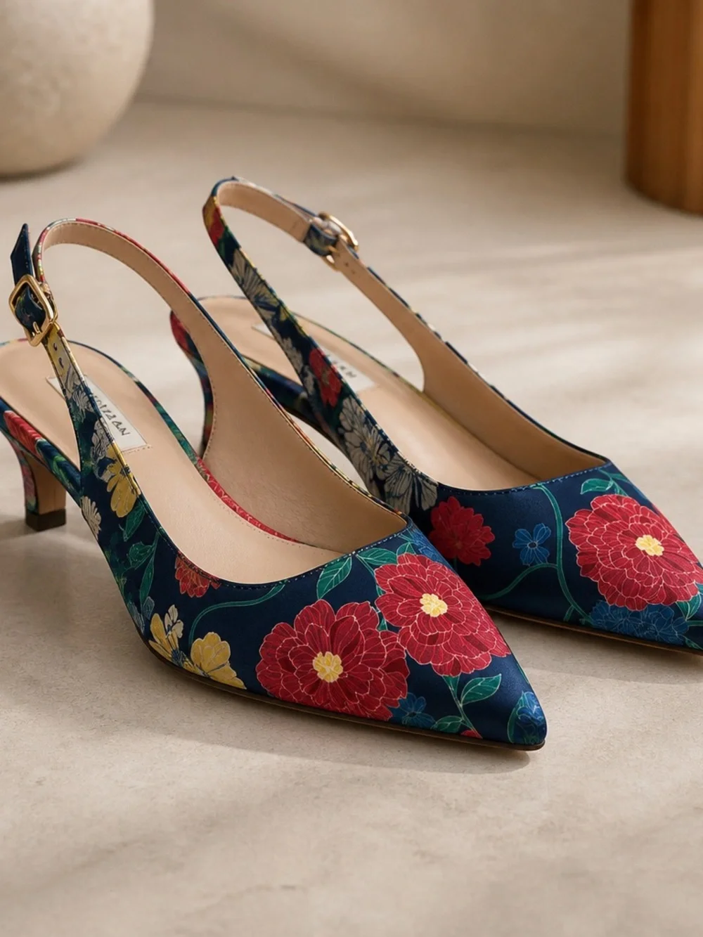 Cole Haan Sz 11B Vesta Floral Slingback Heels, Pumps ~ New Without Box